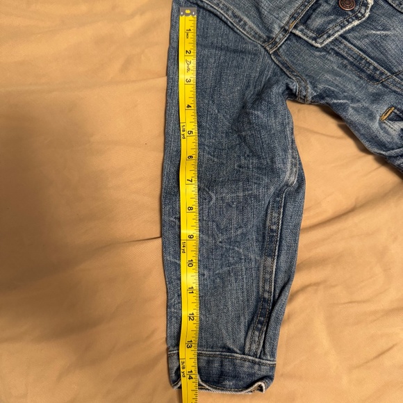 boy blue denim jacket brand old navy size extra small button down pocket all - Picture 5 of 7